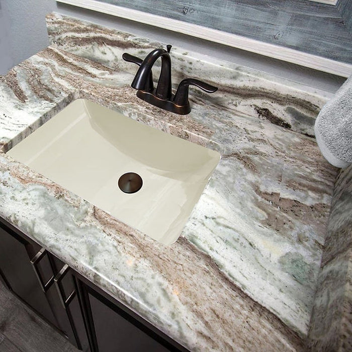 Great Point Collection Nantucket Sinks  18 Inch X 12 Inch Undermount Ceramic Sink In Bisque UM-18x12-B