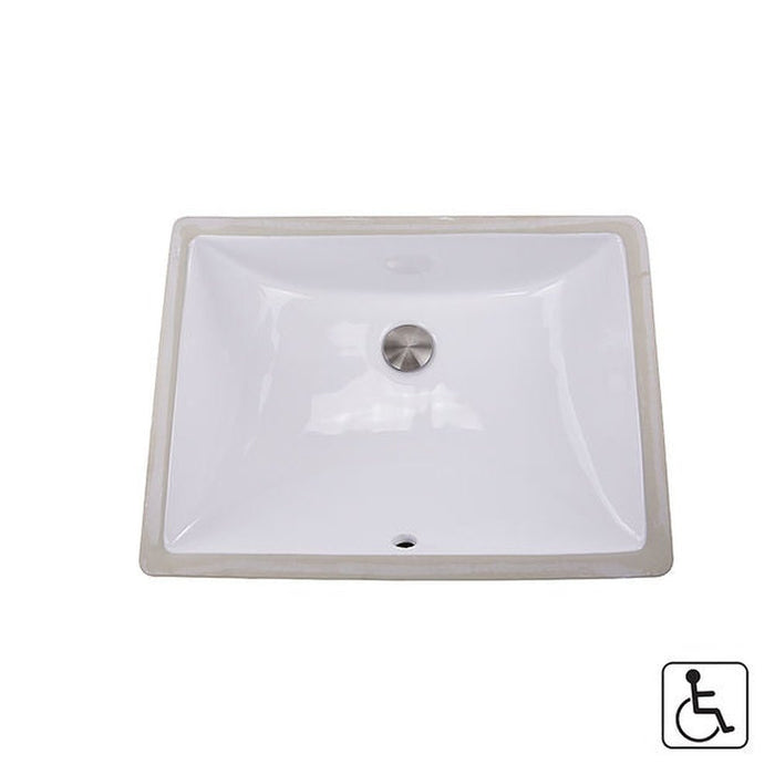 Great Point Collection Nantucket Sinks 18 Inch x 13 Inch Undermount Ceramic Sink In White UM-18x13-W