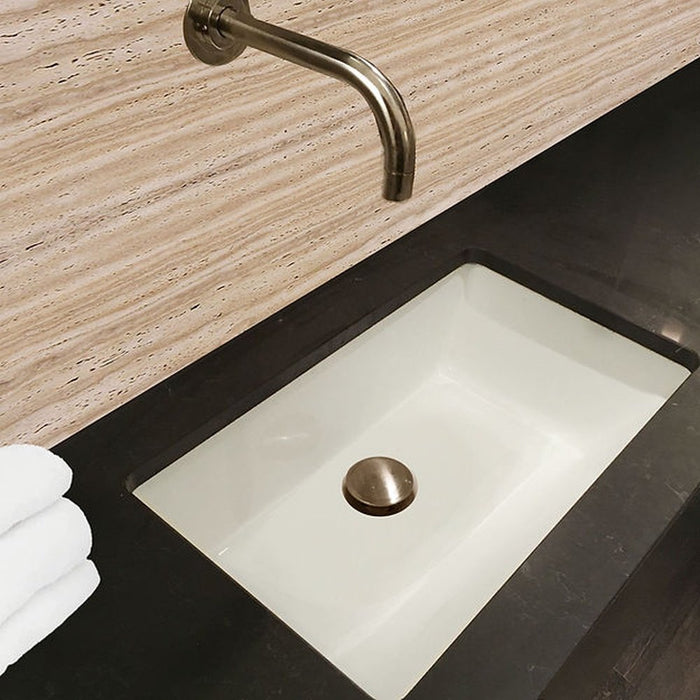 Great Point Collection Nantucket Sinks  19 Inch X 11 Inch Undermount Ceramic Sink In Bisque UM-19x11-B