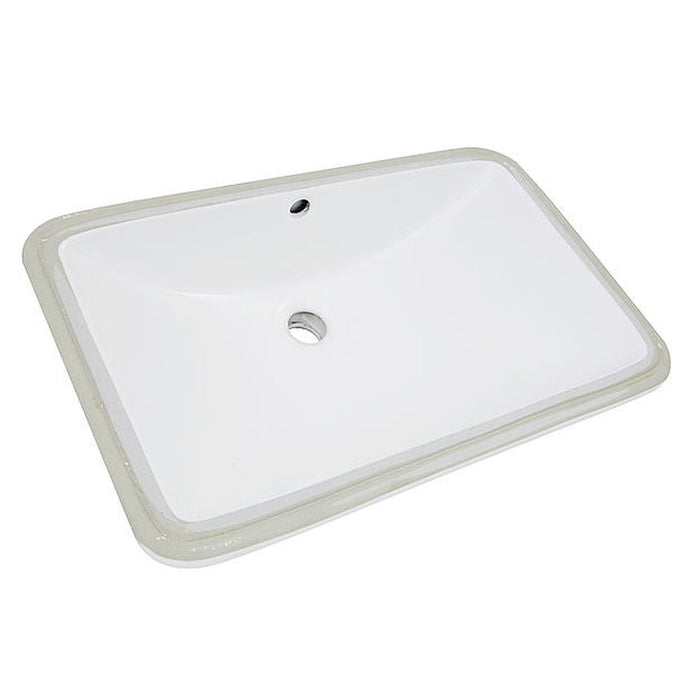 Great Point Collection Nantucket Sinks 23.5 Inch Rectangular Undermount Ceramic Vanity Sink UM-2112-W in White