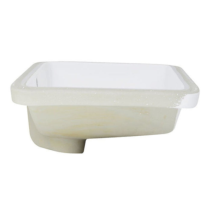 Great Point Collection Nantucket Sinks 23.5 Inch Rectangular Undermount Ceramic Vanity Sink UM-2112-W in White