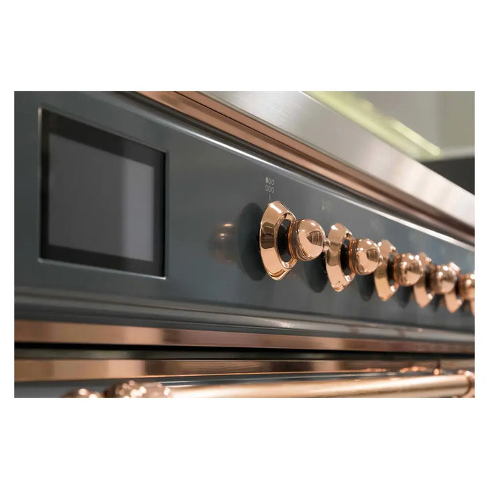 ILVE 36 Inch Majestic II Series Dual Fuel Natural Gas Range with 6 Burners and Griddle with 3.5 cu. ft. Oven Capacity TFT Oven Control Display (UM09FDNS3)