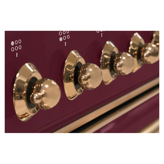 ILVE 36 Inch Majestic II Series Dual Fuel Natural Gas Range with 6 Burners and Griddle with 3.5 cu. ft. Oven Capacity TFT Oven Control Display (UM09FDNS3)