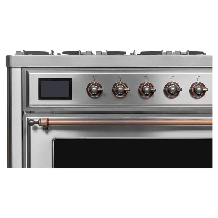 ILVE 36 Inch Majestic II Series Dual Fuel Natural Gas Range with 6 Burners and Griddle with 3.5 cu. ft. Oven Capacity TFT Oven Control Display (UM09FDNS3)