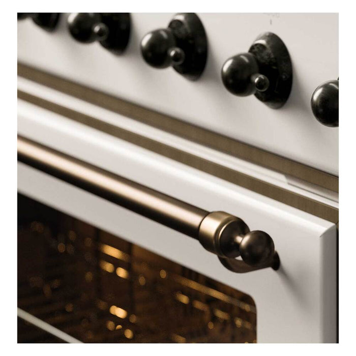 ILVE 36 Inch Majestic II Series Dual Fuel Natural Gas Range with 6 Burners and Griddle with 3.5 cu. ft. Oven Capacity TFT Oven Control Display (UM09FDNS3)