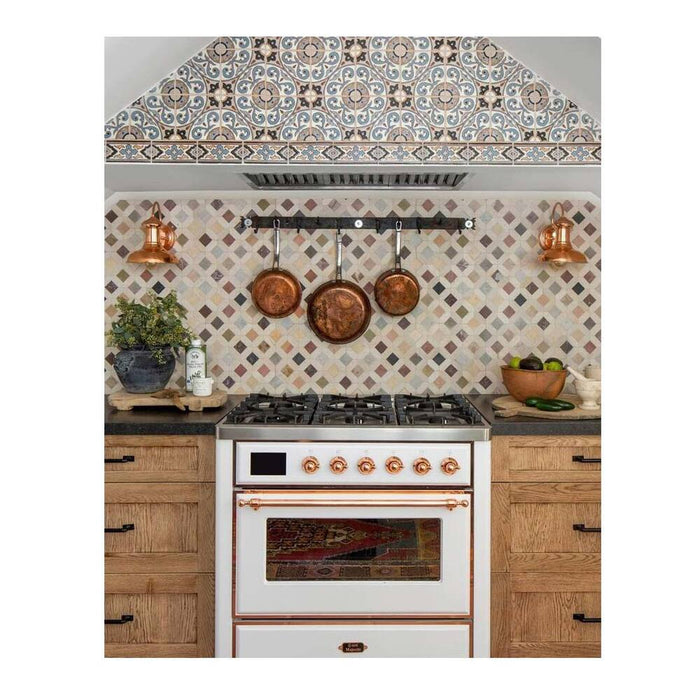 ILVE 36 Inch Majestic II Series Dual Fuel Natural Gas Range with 6 Burners and Griddle with 3.5 cu. ft. Oven Capacity TFT Oven Control Display (UM09FDNS3)