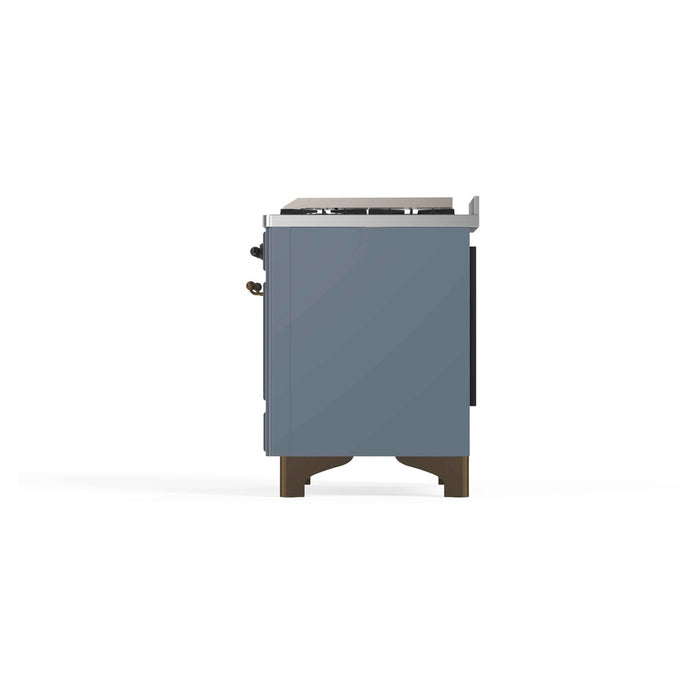 ILVE 48 Inch Majestic II Dual Fuel Range with 8 Sealed Burners, Triple Glass Cool Door, Convection Oven (UM12FDNS)