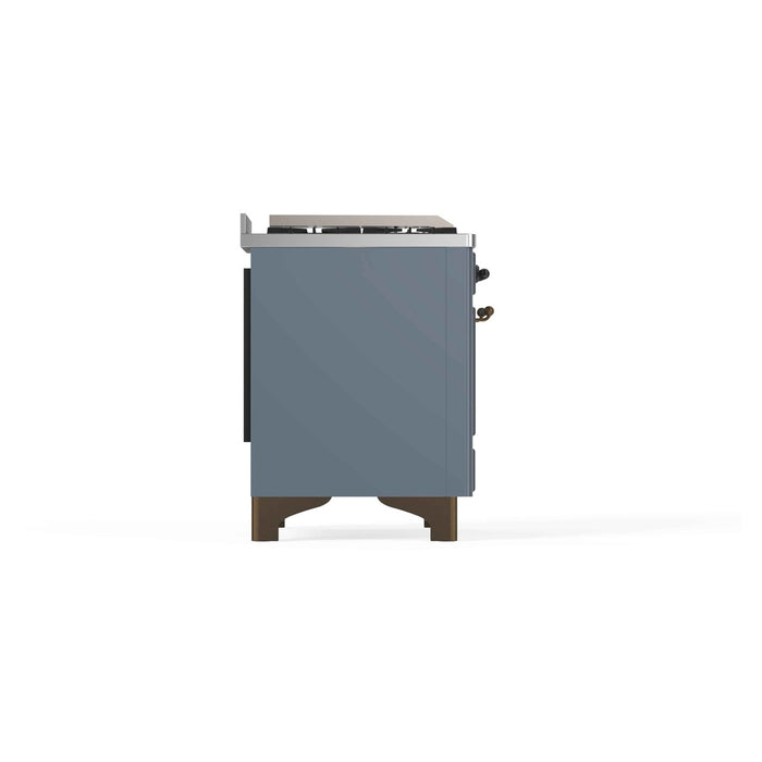 ILVE 48 Inch Majestic II Dual Fuel Range with 8 Sealed Burners, Triple Glass Cool Door, Convection Oven (UM12FDNS)
