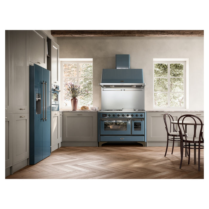 ILVE 48 Inch Majestic II Dual Fuel Range with 8 Sealed Burners, Triple Glass Cool Door, Convection Oven (UM12FDNS)