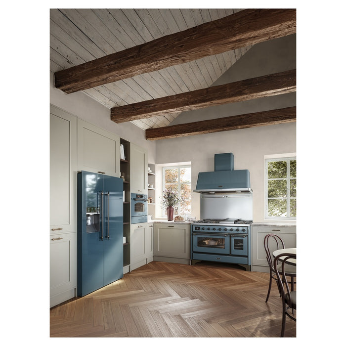 ILVE 48 Inch Majestic II Dual Fuel Range with 8 Sealed Burners, Triple Glass Cool Door, Convection Oven (UM12FDNS)
