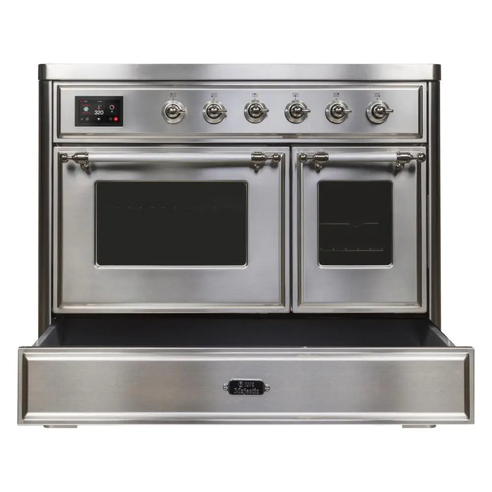 ILVE 40 Inch Majestic II Induction Range with 6 Elements, Triple Glass Cool Door- UMDI10NS3