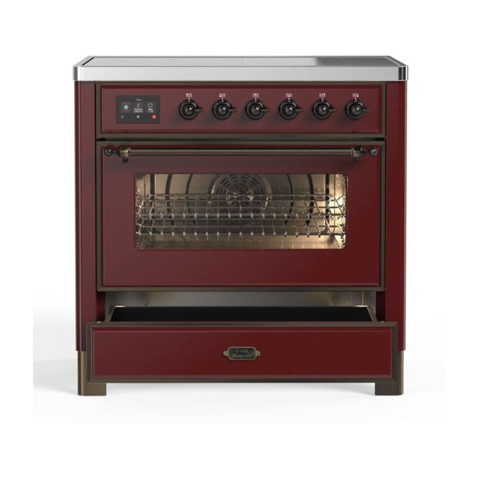 ILVE 36" Majestic II Series Electric Induction and Electric Oven Range with 5 Elements (UMI09NS3)