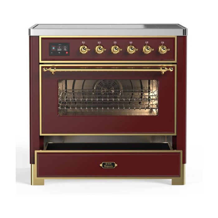 ILVE 36" Majestic II Series Electric Induction and Electric Oven Range with 5 Elements (UMI09NS3)