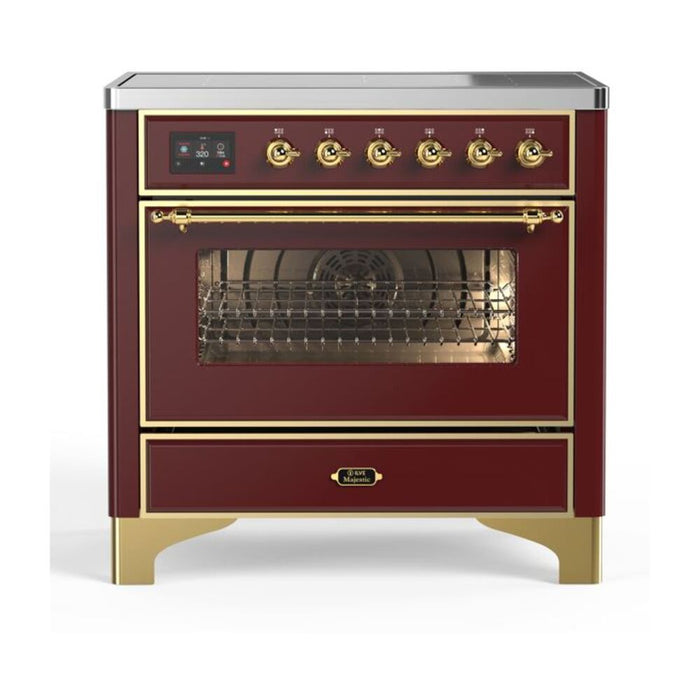ILVE 36" Majestic II Series Electric Induction and Electric Oven Range with 5 Elements (UMI09NS3)