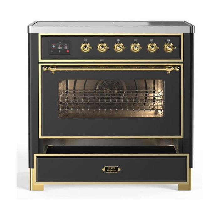 ILVE 36" Majestic II Series Electric Induction and Electric Oven Range with 5 Elements (UMI09NS3)