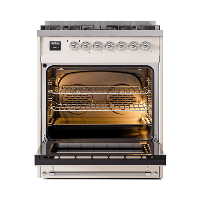 ILVE Nostalgie II Noblesse 30 inch Dual Fuel Range, Triple Glass Door- UN30NMP