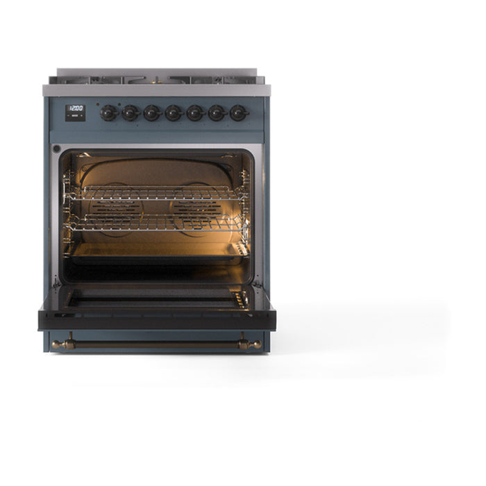 ILVE Nostalgie II Noblesse 30 inch Dual Fuel Range, Triple Glass Door- UN30NMP