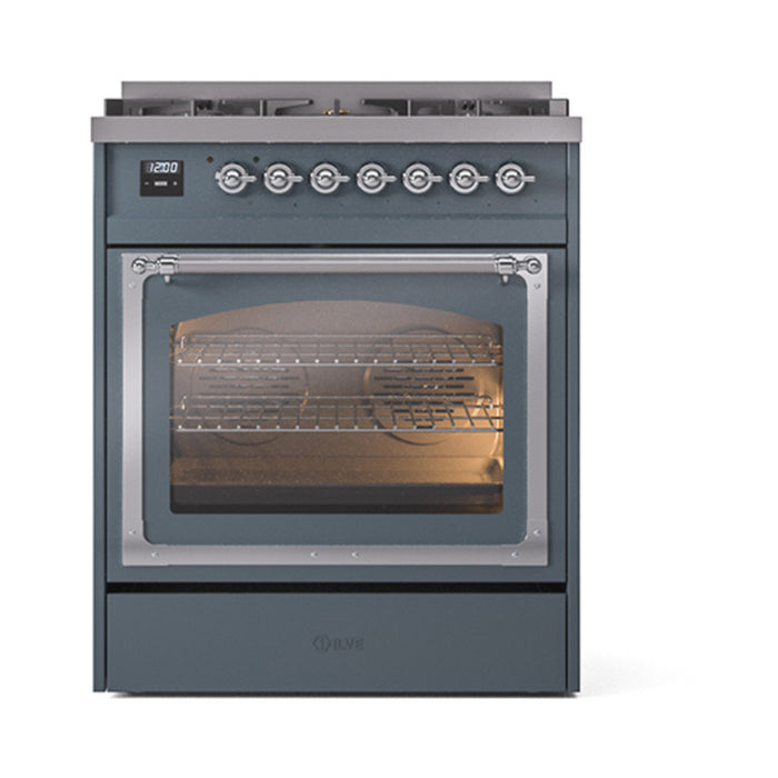 ILVE Nostalgie II Noblesse 30 inch Dual Fuel Range, Triple Glass Door- UN30NMP