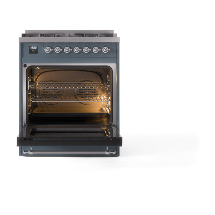 ILVE Nostalgie II Noblesse 30 inch Dual Fuel Range, Triple Glass Door- UN30NMP