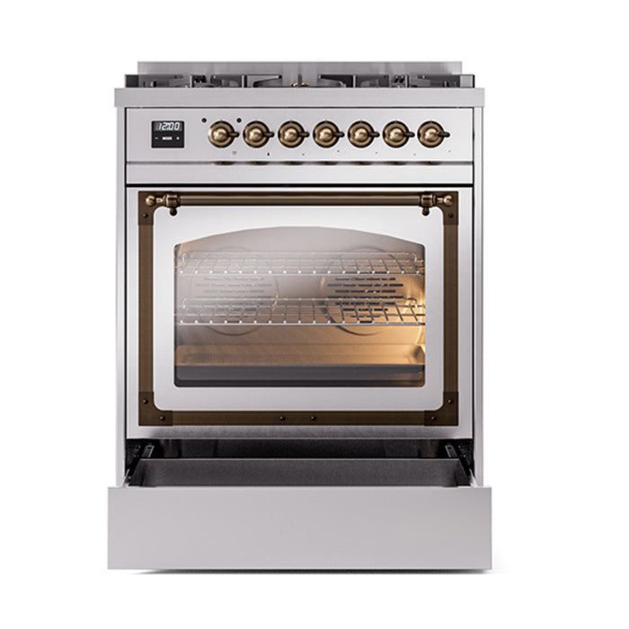 ILVE Nostalgie II Noblesse 30 inch Dual Fuel Range, Triple Glass Door- UN30NMP