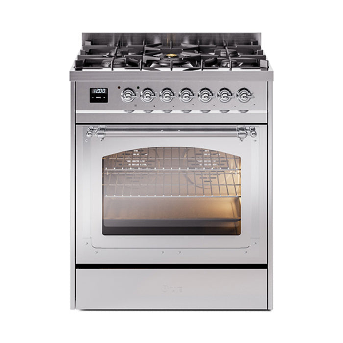 ILVE Nostalgie II Noblesse 30 inch Dual Fuel Range, Triple Glass Door- UN30NMP