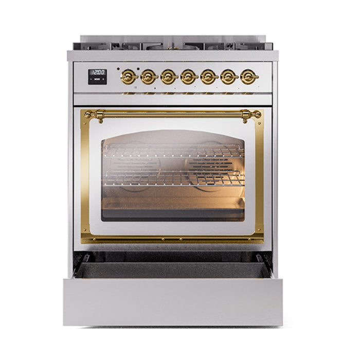ILVE Nostalgie II Noblesse 30 inch Dual Fuel Range, Triple Glass Door- UN30NMP
