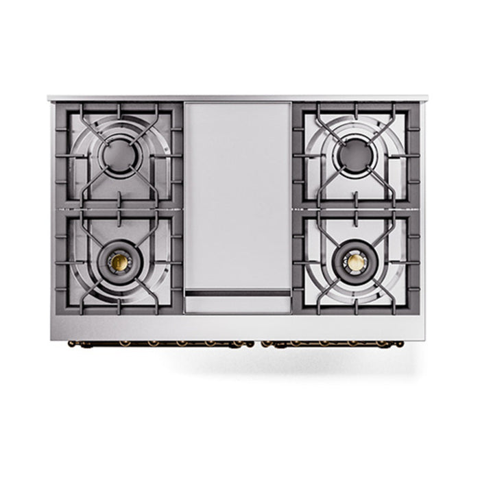 ILVE Nostalgie II Noblesse 40" Dual Fuel Range with 9 Sealed Burners + Griddle, Triple Glass Door - UND40FNMP