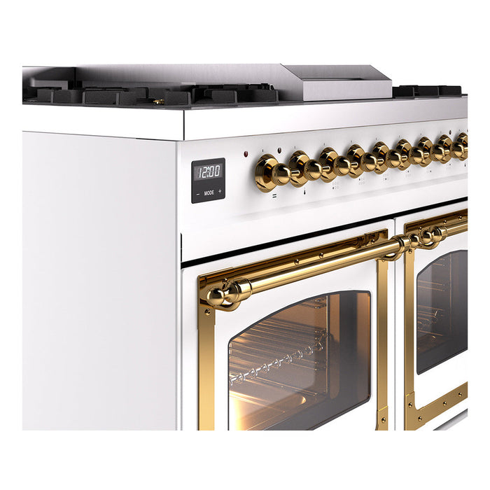 ILVE Nostalgie II Noblesse 40" Dual Fuel Range with 9 Sealed Burners + Griddle, Triple Glass Door - UND40FNMP