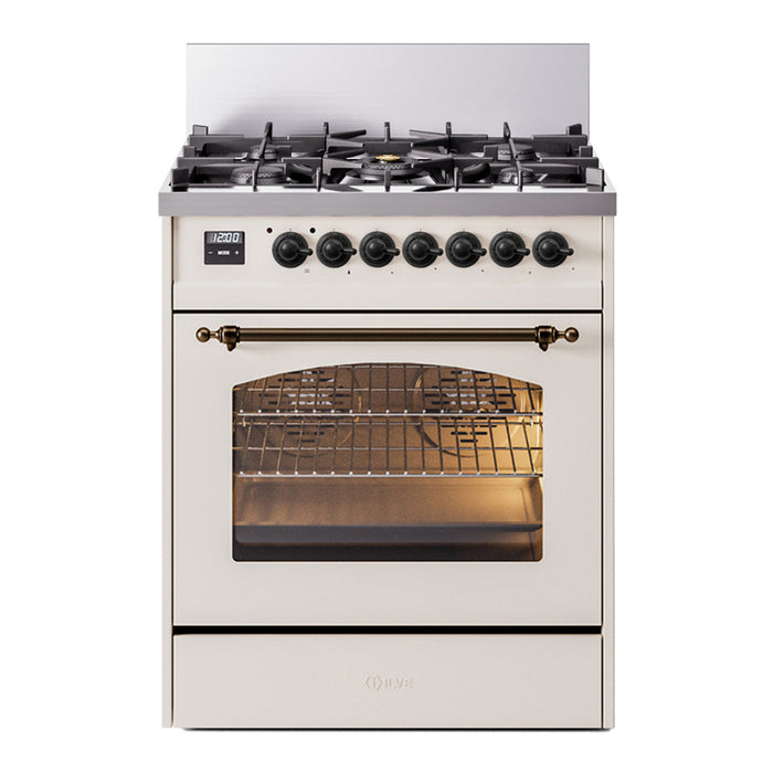 ILVE 30" Nostalgie II Dual Fuel Range with 5 Sealed Burners, Triple Glass Door- UP30NMP