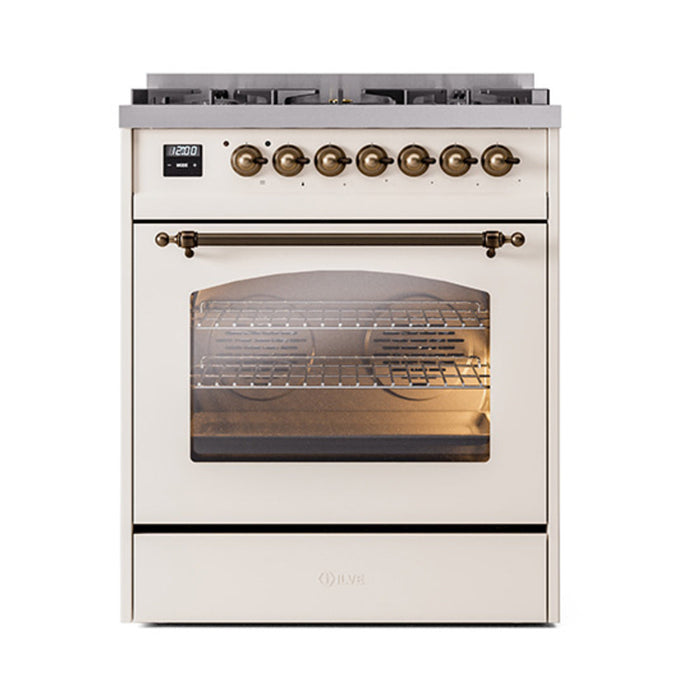 ILVE 30" Nostalgie II Dual Fuel Range with 5 Sealed Burners, Triple Glass Door- UP30NMP