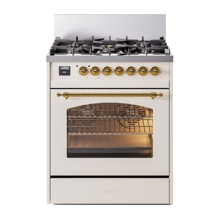 ILVE 30" Nostalgie II Dual Fuel Range with 5 Sealed Burners, Triple Glass Door- UP30NMP