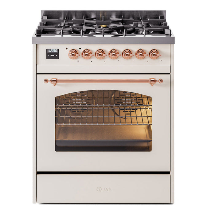 ILVE 30" Nostalgie II Dual Fuel Range with 5 Sealed Burners, Triple Glass Door- UP30NMP