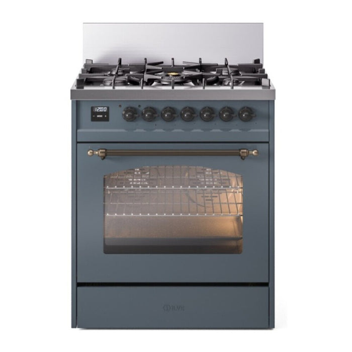 ILVE 30" Nostalgie II Dual Fuel Range with 5 Sealed Burners, Triple Glass Door- UP30NMP