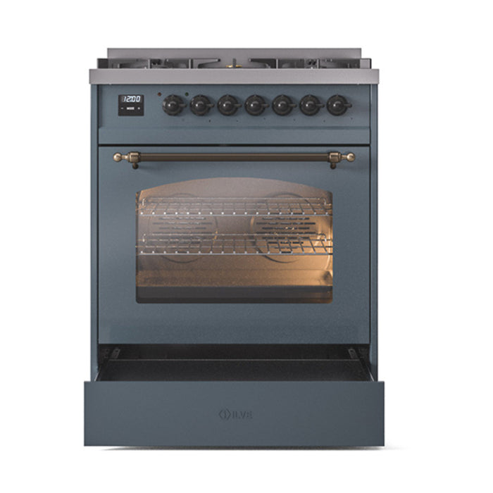 ILVE 30" Nostalgie II Dual Fuel Range with 5 Sealed Burners, Triple Glass Door- UP30NMP