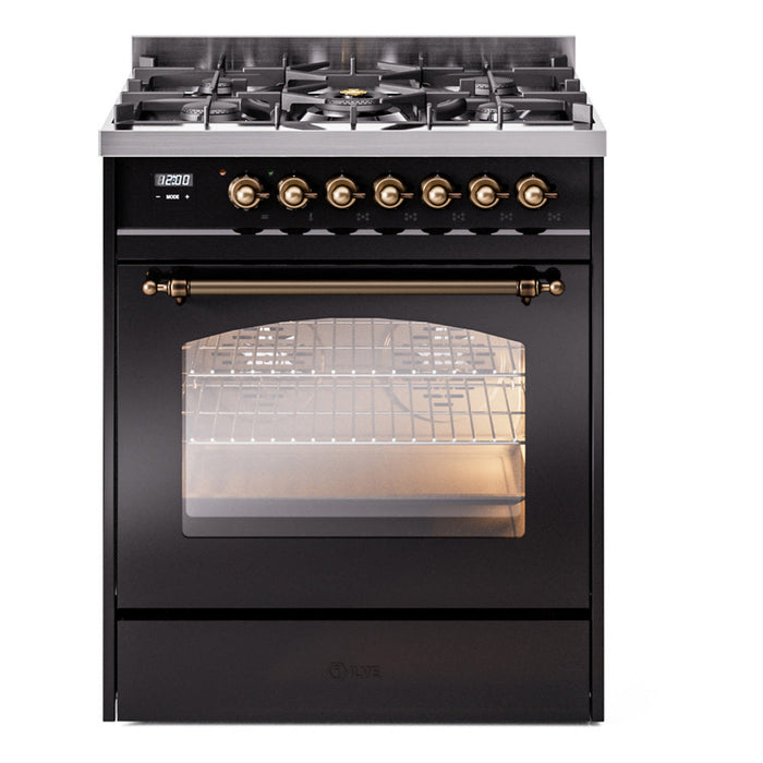 ILVE 30" Nostalgie II Dual Fuel Range with 5 Sealed Burners, Triple Glass Door- UP30NMP