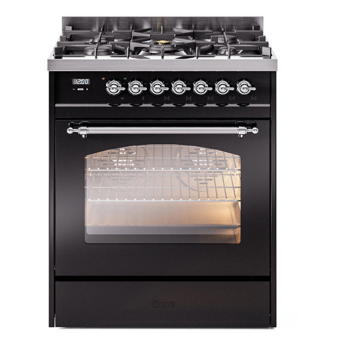 ILVE 30" Nostalgie II Dual Fuel Range with 5 Sealed Burners, Triple Glass Door- UP30NMP