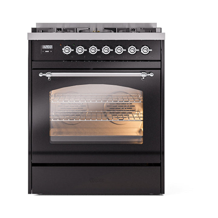 ILVE 30" Nostalgie II Dual Fuel Range with 5 Sealed Burners, Triple Glass Door- UP30NMP