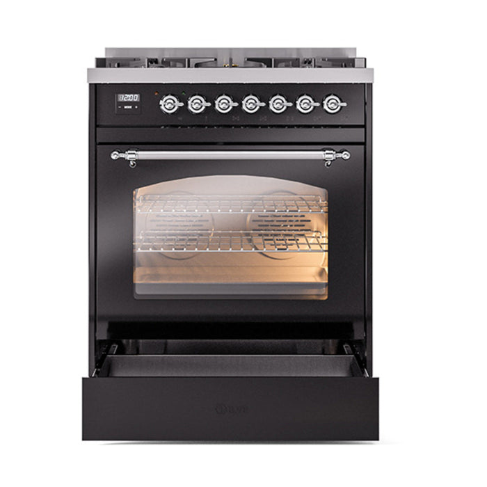 ILVE 30" Nostalgie II Dual Fuel Range with 5 Sealed Burners, Triple Glass Door- UP30NMP