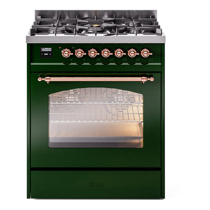 ILVE 30" Nostalgie II Dual Fuel Range with 5 Sealed Burners, Triple Glass Door- UP30NMP