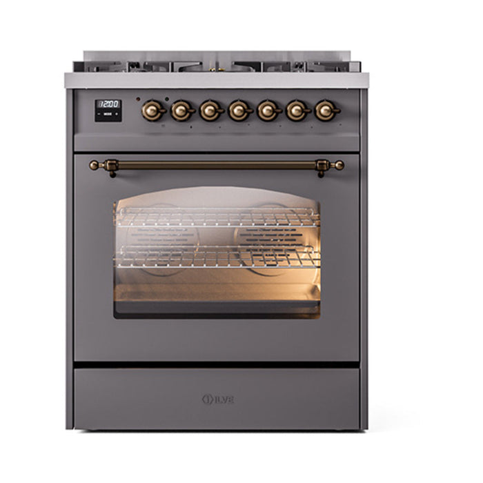 ILVE 30" Nostalgie II Dual Fuel Range with 5 Sealed Burners, Triple Glass Door- UP30NMP