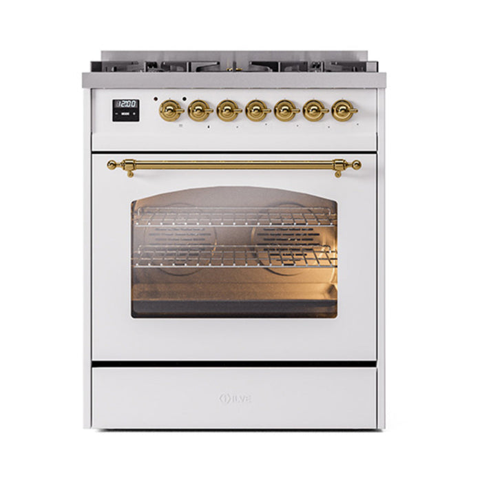 ILVE 30" Nostalgie II Dual Fuel Range with 5 Sealed Burners, Triple Glass Door- UP30NMP