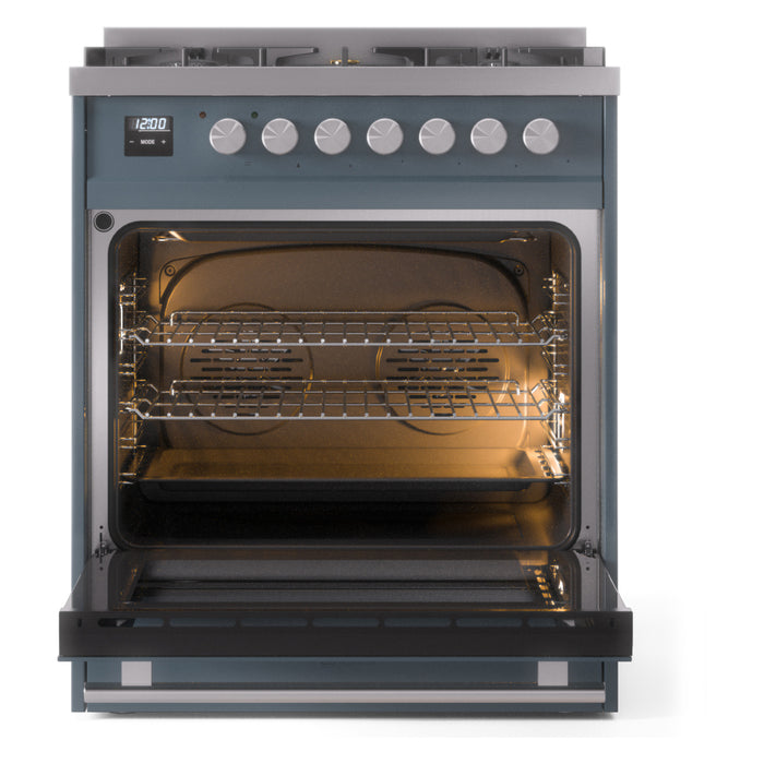 ILVE 30" Professional Plus II Dual Fuel Range with 5 Sealed Burners, Triple Glass Door - UP30WMP