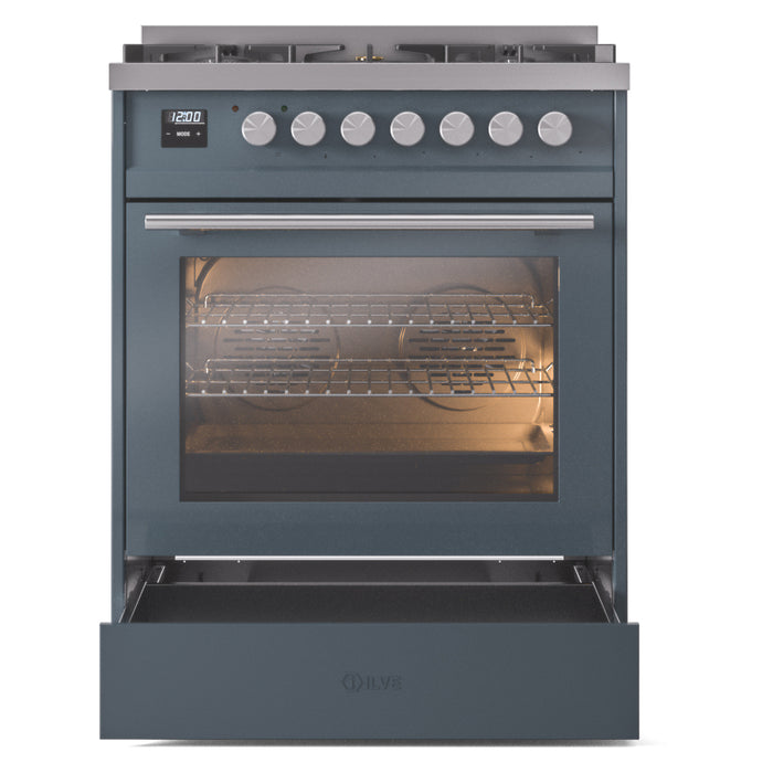 ILVE 30" Professional Plus II Dual Fuel Range with 5 Sealed Burners, Triple Glass Door - UP30WMP