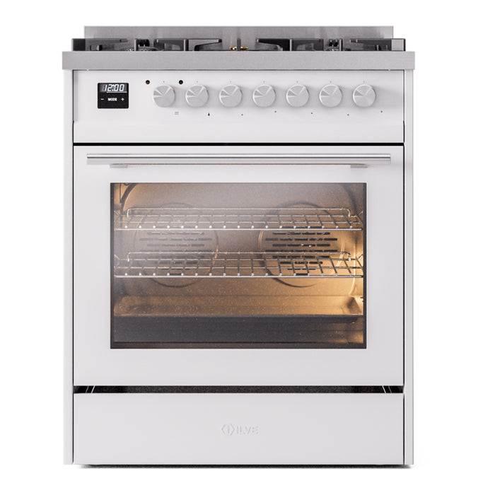 ILVE 30" Professional Plus II Dual Fuel Range with 5 Sealed Burners, Triple Glass Door - UP30WMP