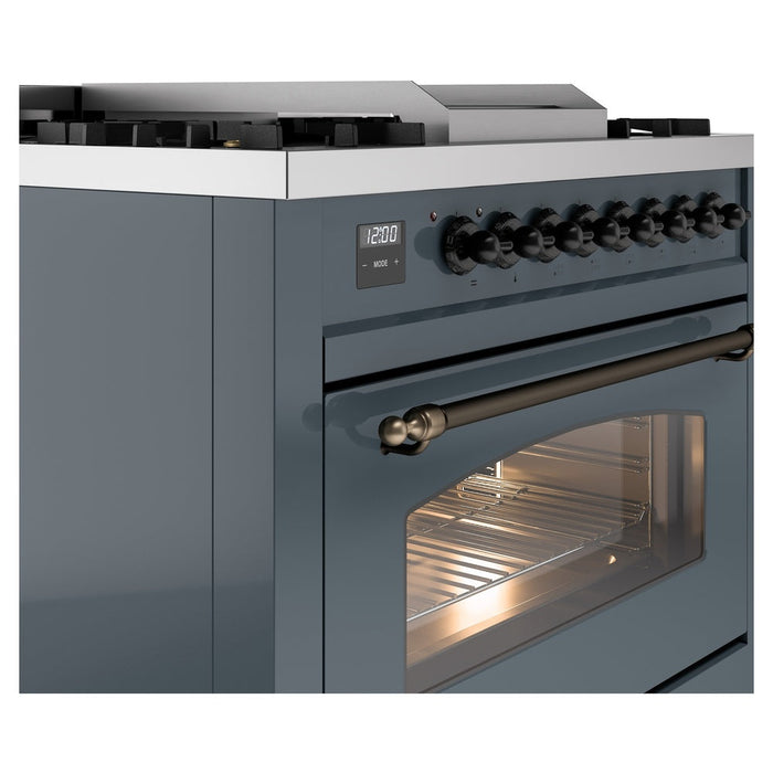 ILVE 36" Nostalgie II Dual Fuel Range with 6 Burners + Fry Top - UP36FNMP