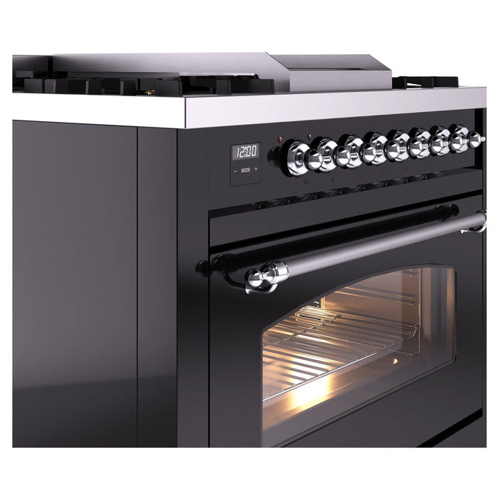 ILVE 36" Nostalgie II Dual Fuel Range with 6 Burners + Fry Top - UP36FNMP