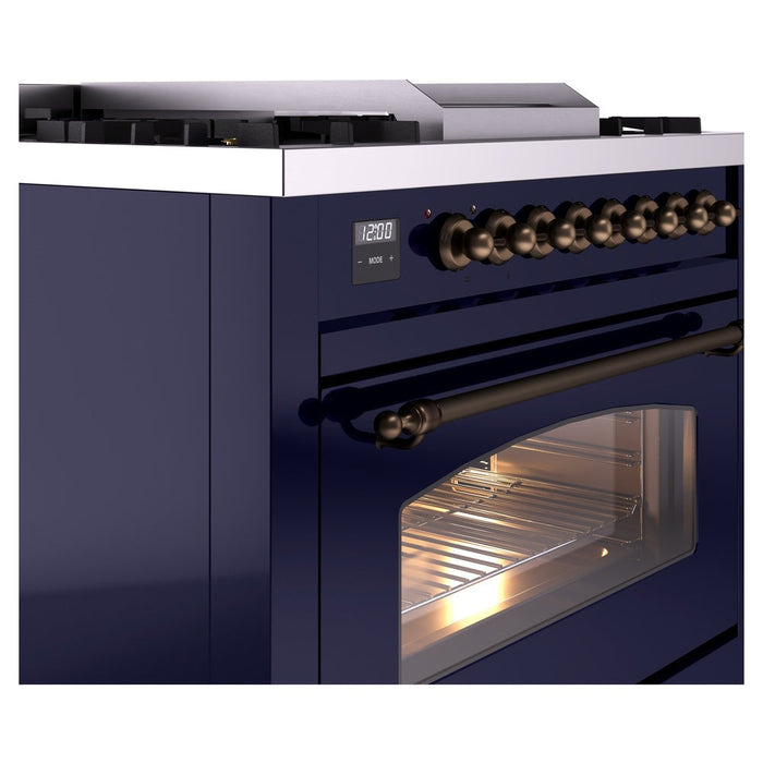 ILVE 36" Nostalgie II Dual Fuel Range with 6 Burners + Fry Top - UP36FNMP