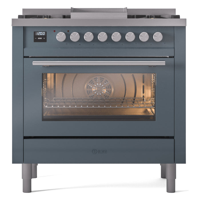 ILVE 36" Professional Plus II Dual Fuel Range with 6 Sealed Burner - UP36FWMP