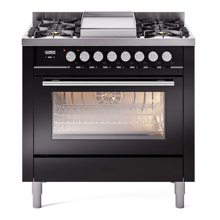 ILVE 36" Professional Plus II Dual Fuel Range with 6 Sealed Burner - UP36FWMP