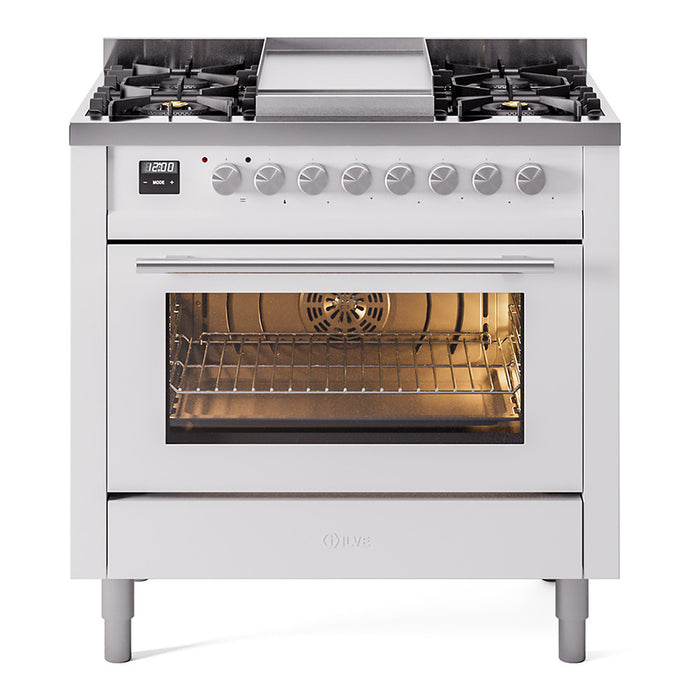 ILVE 36" Professional Plus II Dual Fuel Range with 6 Sealed Burner - UP36FWMP